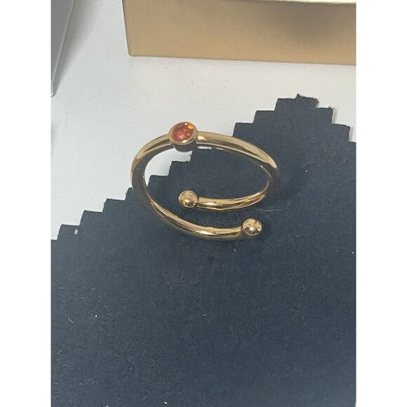 Abbott Lyon Birthstone November Orange Ring Yellow Gold 18kt Plated - Picture 1 of 6